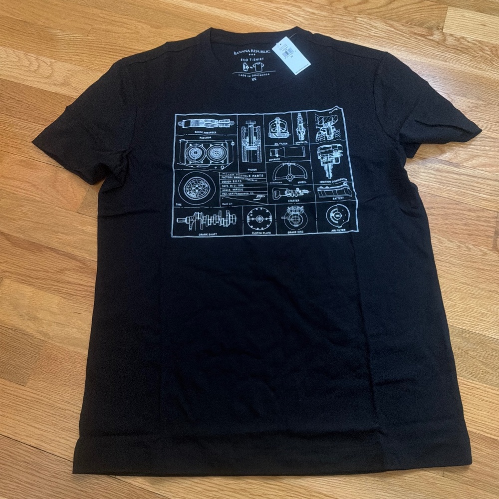 Banana republic men’s car parts t shirt